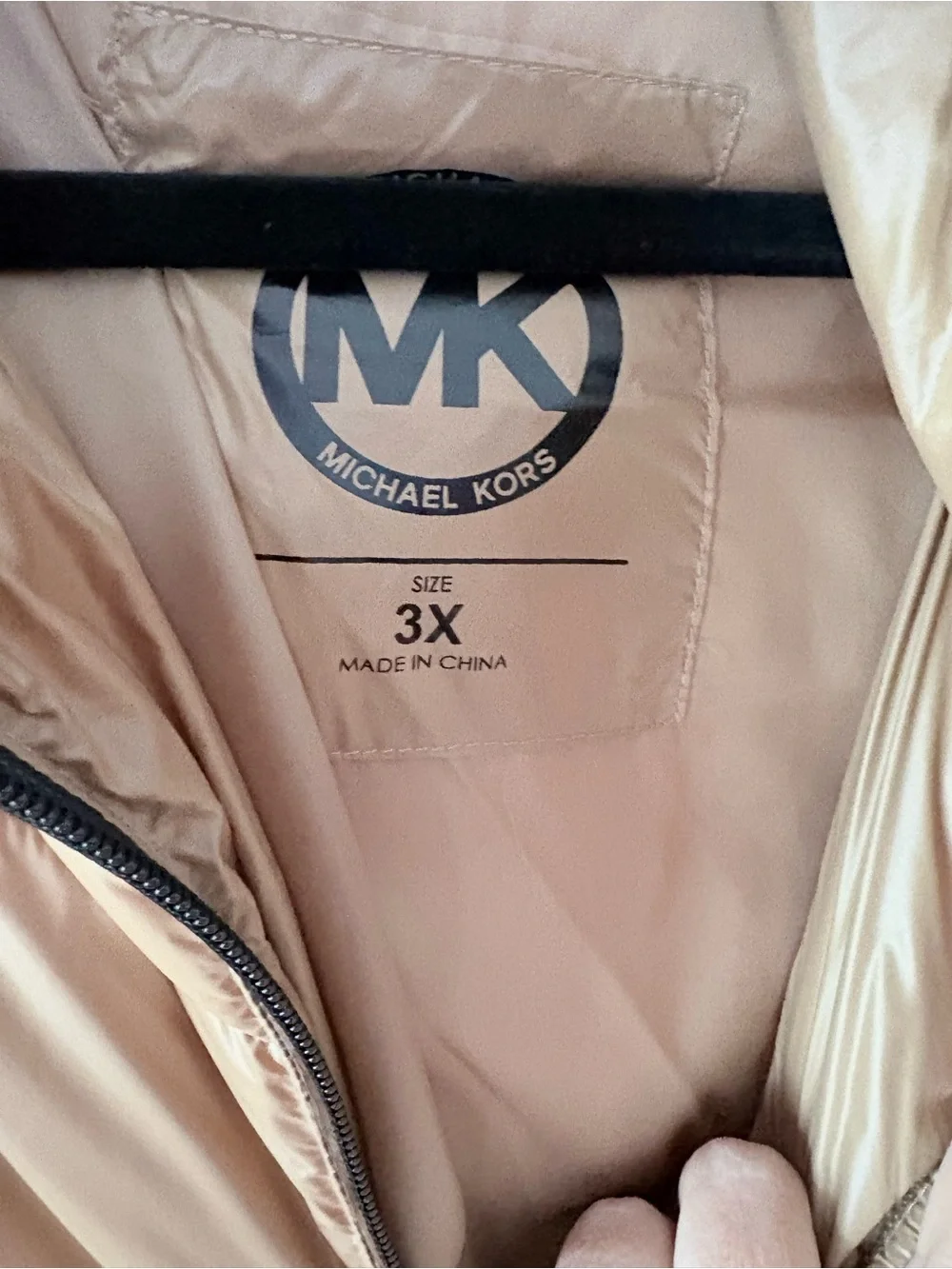 Michael Kors Beige Quilted Belted Puffer Jacket